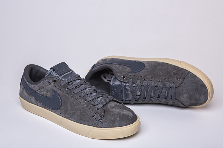 NIKE SB BLAZER ZOOM LOW GT Grey Gum Sole Shoes - Click Image to Close